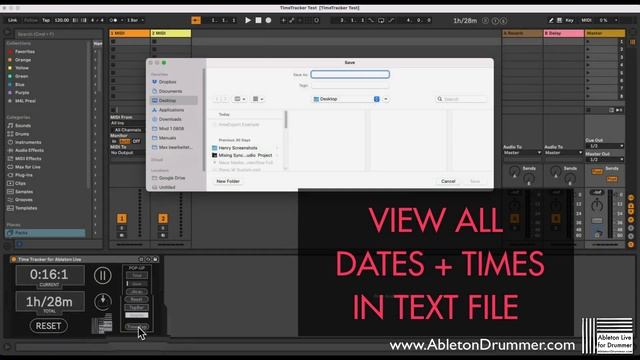 Time Tracker for Ableton Live - How to see the dates and time spent on one Ableton Live Set - M4L смотреть онлайн