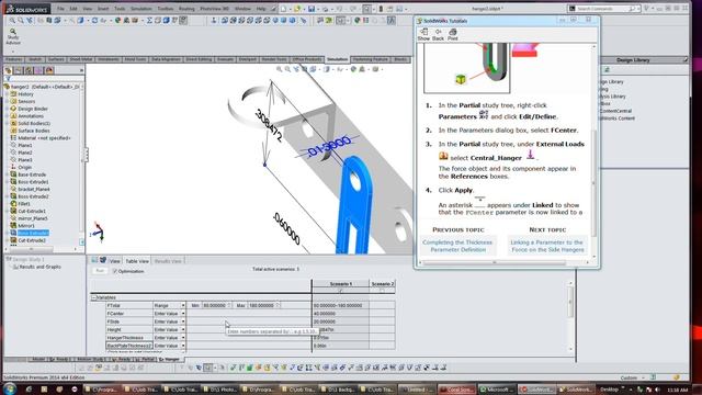 DS Solidworks 2 Design Evaluation of a hanger смотреть онлайн