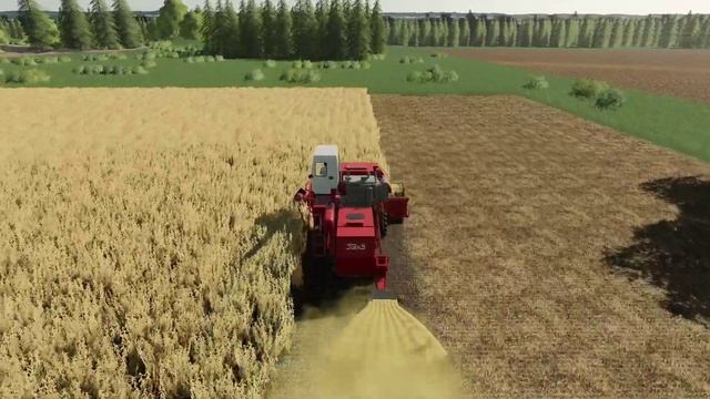 Таймлапс#112/Купил немного земли и техники/Начало уборки/Карта Деревня Камень/Farming Simulator 201