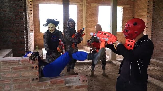 LTT Films : Squad Silver Flash Nerf Guns Fight Criminal Group BIGMAN Mask Base Guard смотреть онлайн