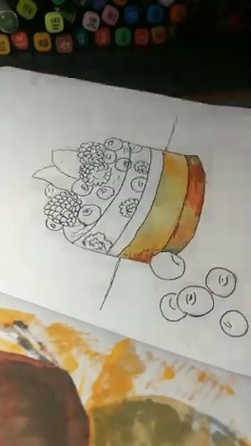 Скетч маркерами|тортик|рисунок смотреть онлайн