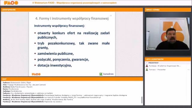 II Webinarium FAOO - Współpraca organizacji pozarządowych z samorządem terytorialnym смотреть онлайн