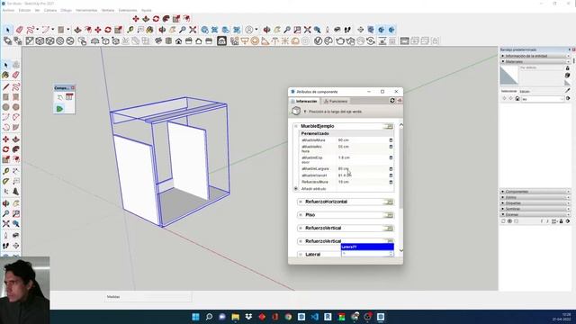 Componente Dinámico SketchUp 2022, onClick, hidden, if, Animate. смотреть онлайн