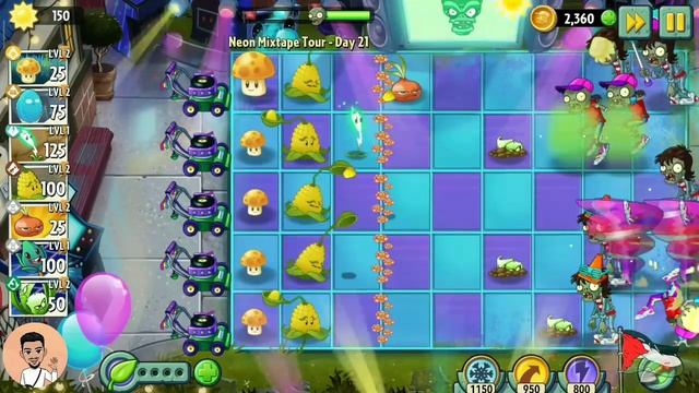 Plant vs Zombies 2 "Neon Mixtape Tour" "level 21" #gameplay смотреть онлайн