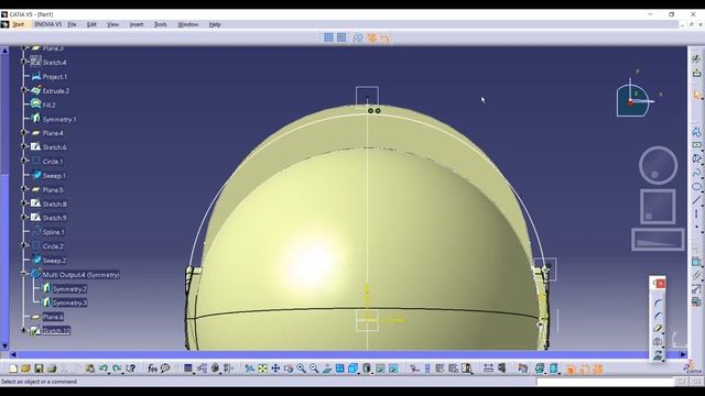 CRICKET HELMET IN CATIA V5  GENERATIVE SHAPE DESIGN  CATIA TUTORIAL 6 