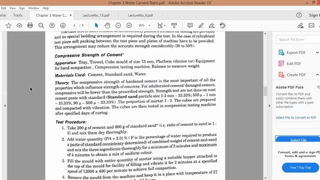 Concrete Technology Chapter 3 Water Cement Ratio Part 1 смотреть онлайн