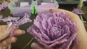 Часть 2. Пион из бисера по мк Ольги Даузе.