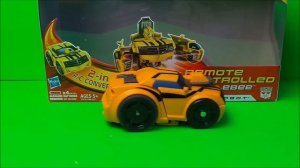 TRANSFORMERS PRIME REMOTE CONTROLLED BUMBLEBEE AUTOBOT TRANSFORMING TOY UNBOXING
