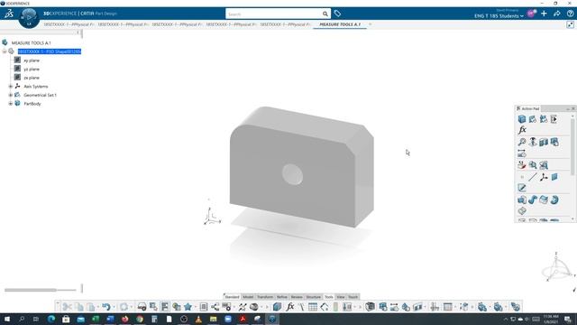 ENG T 185 Measure Commands CATIA 3D Experience Part 1 смотреть онлайн