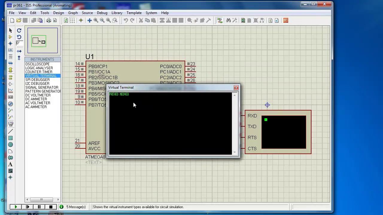лекция 361 Atmega8 USART вывод данных