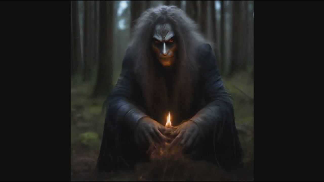 В лесу родилась елочка с когтями на ветвях, нейросеть, в стиле КиШ