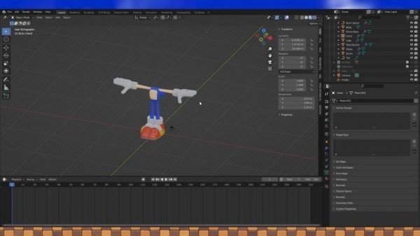 Sonic the Hedgehog 3D Model [Blender Modelling Time lapse]