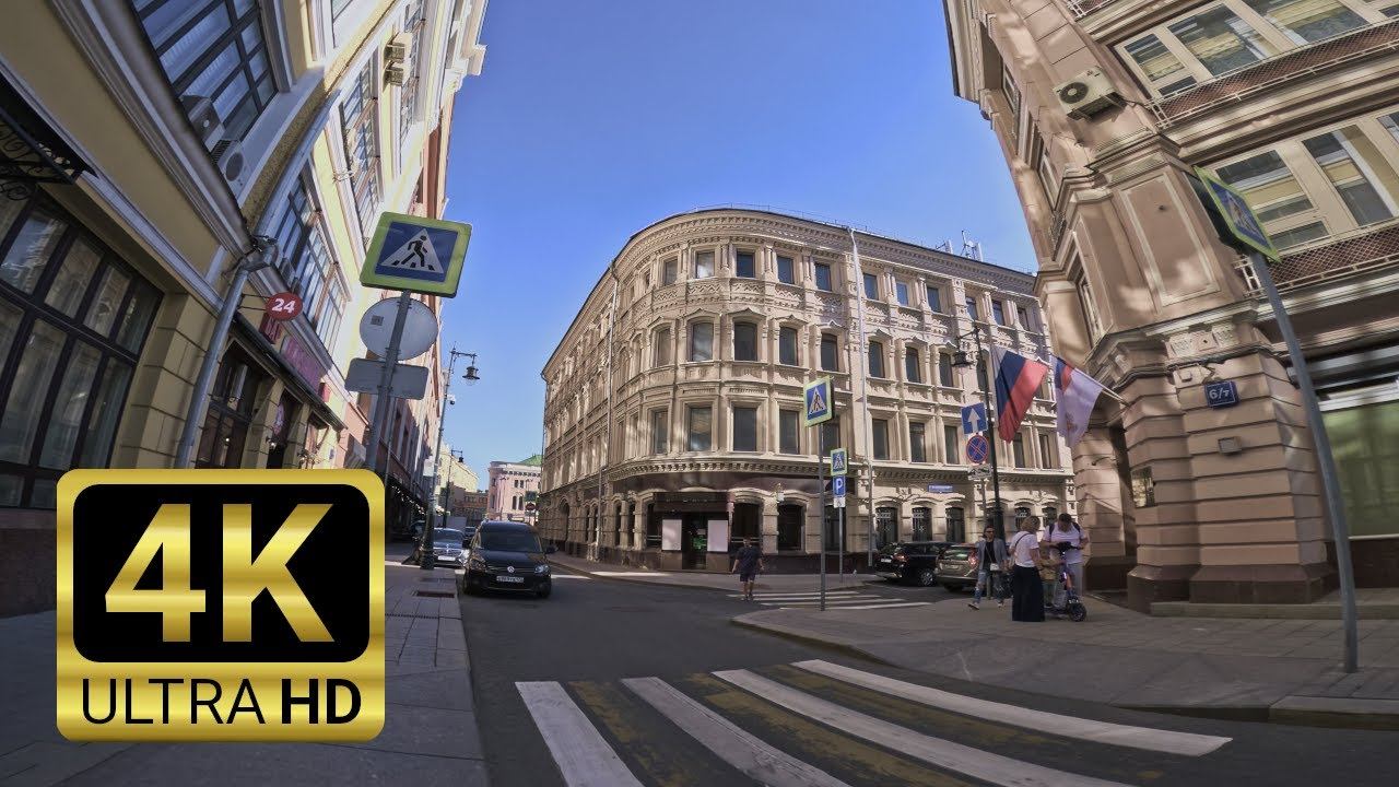 Street Walk 4K | Moscow Centre, City Ambience