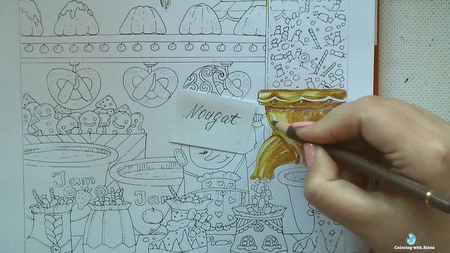 Elf with sweets. Part 1 #Coloring in 'Nice Little Town - Christmas, Santa's Village' / #Раскраска смотреть онлайн