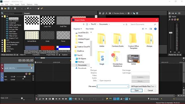 Vegas Pro 15 - 5 Simple Ways To Import Media | Tutorial #1 | смотреть онлайн