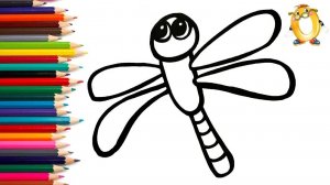 Мультик - раскраска для детей СТРЕКОЗА. Учимся как рисовать НАСЕКОМЫХ вместе с детьми // ОБУЧАШКА ТВ
