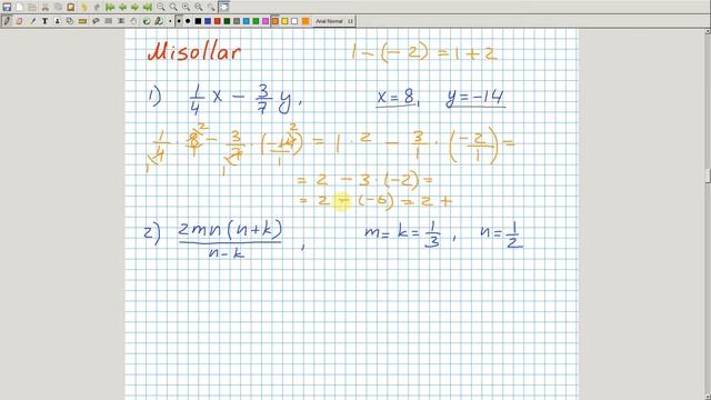 Algebraik Ifodalar. Algebra 7-sinf. 3-dars