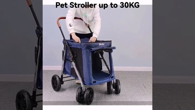 Pet Stroller up to 30KG. Stroller anjing & kucing up to 30KG смотреть онлайн