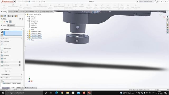 Solidworks Exercise -18 l Knuckle joint Assembly l Tamil смотреть онлайн