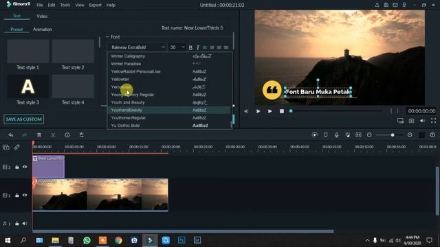 CARA MENAMBAHKAN FONT BARU DI FILMORA 9 (mudah Banget)