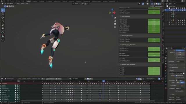 Octopus character Gameplay animation in Blender смотреть онлайн