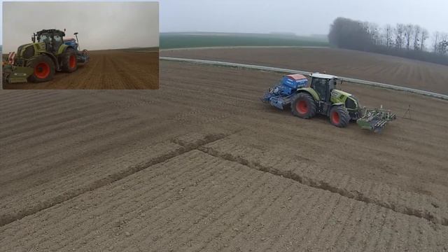 [GoPro] CLAAS AXION 840 | LEMKEN Solitair 9 | Semis des féveroles смотреть онлайн