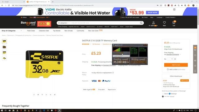 SASTFOE 32gb SD Card Speed Test form Banggood.com смотреть онлайн