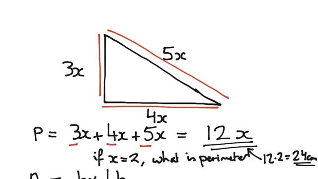 Year 7, 8, 9 , first simplify algebra expressions in geometry perimeter and find perimeter when x=2 смотреть онлайн