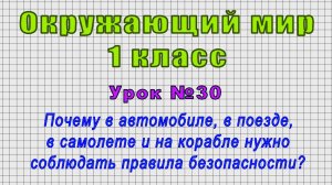 Окружающий мир 1 класс (Урок№30 - Почему на транспорте нужно соблюдать правила безопасности?)