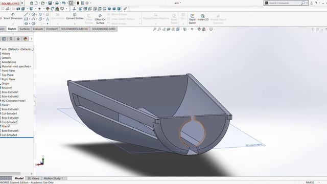 SOLIDWORKS Student Edition Academic Use Only arm 6 6 2019 3 12 56 PM смотреть онлайн