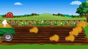 Трактор та компайн на ферме пашут землю Развивающий мультик про трактор для детей