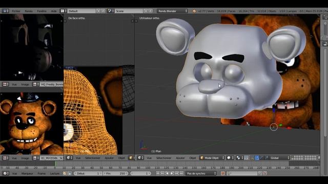 FREDDY FAZBEAR HEAD MODELISATION BLENDER PARTIE 2 смотреть онлайн