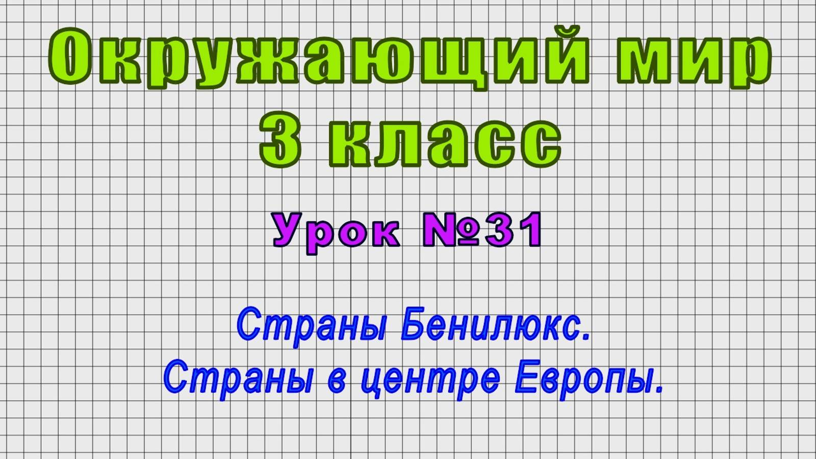 Окружающий мир 3 класс (Урок№31 - Страны Бенилюкс. Страны в центре Европы.) смотреть онлайн