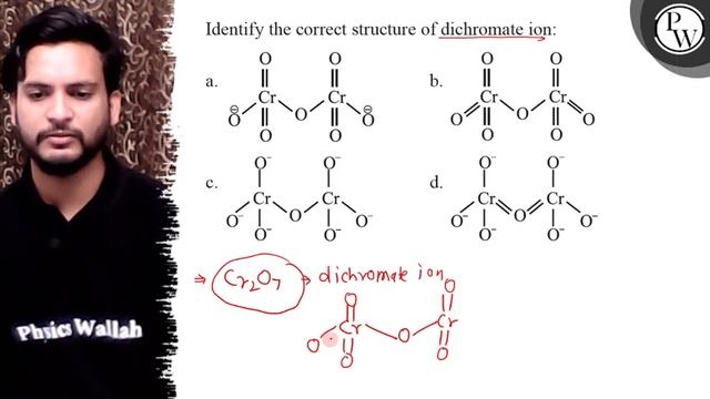 Identify the correct structure of dichromate ion:
a.
b.
C.
d. смотреть онлайн