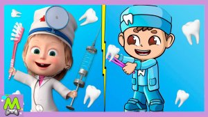 Маша и Медведь против Влада и Никиты.Кто Лучший Врач-Стоматолог.Лечим Друзей.Мультик Игра