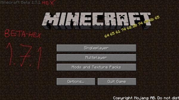 Minecraft Beta-Hex 1.7.1