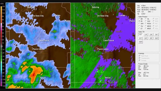 Doppler Radar Highlands County Florida Tornado June 24 2012 смотреть онлайн
