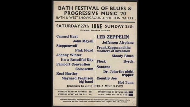 PINK FLOYD - BATH, FESTIVAL OF BLUES & PROGRESSIVE MUSIC - 27 GIUGNO 1970 смотреть онлайн