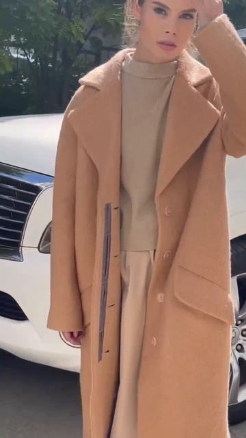 Пальто оверсайз длинное из шерсти кэмел смотреть онлайн