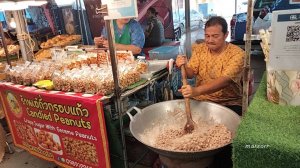 просто ярмарка в храме wat na chom thian ч.4 сладости ขนม วัดนาจอมเทียน