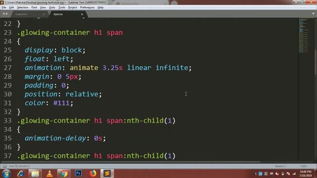 Glowing text effect using css animation by html online смотреть онлайн