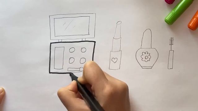 Drawing a picture makeup| Нарисуй косметика | Косметика суретін салу смотреть онлайн