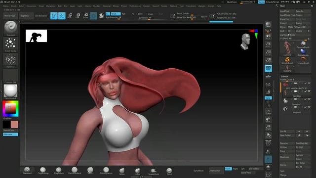 NEW ZBRUSH TIMELAPSE-   POLYPAINT 1 MINUTE   / POLYPAINT EN SOLO 1 MINUTO