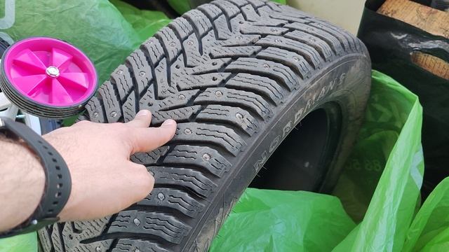 Шины Nordman 8 сколько вылетело шипов после зимы
