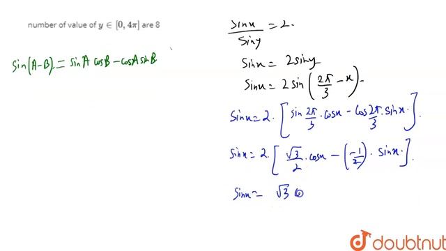 If ` x+y=2pi//3 ` and ` sin x//siny=2`, then the смотреть онлайн