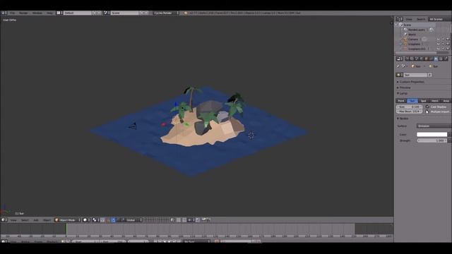 How to create a lowpoly island in Blender смотреть онлайн