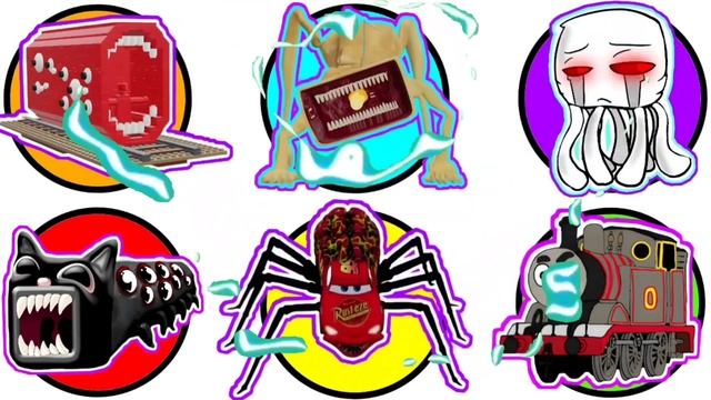KUMPULAN MONSTER ❗️❗️ Lightning McQueen Head Eater, Choo Choo Charles, Megahorn, Skibidi Toilet смотреть онлайн