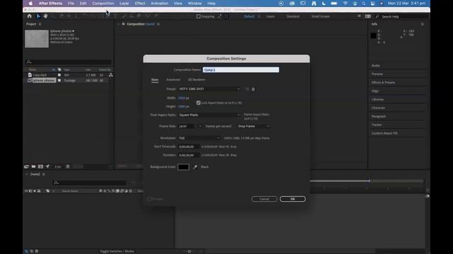 Importing an image sequence to After Effects смотреть онлайн