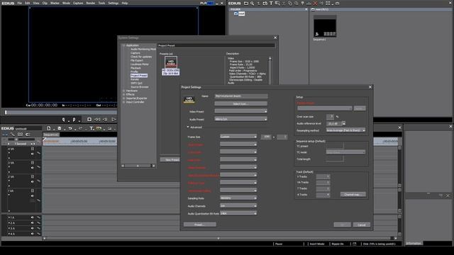 Вертикальное видео в Edius