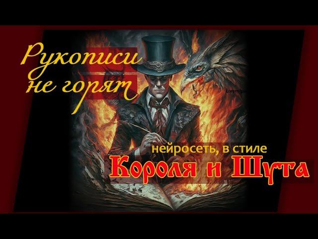 Рукописи не горят , нейросеть, в стиле Короля и Шута